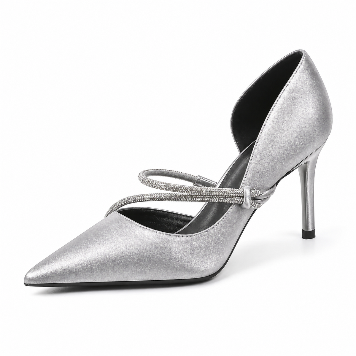 Point Toe Rhinestone High Heel Pumps