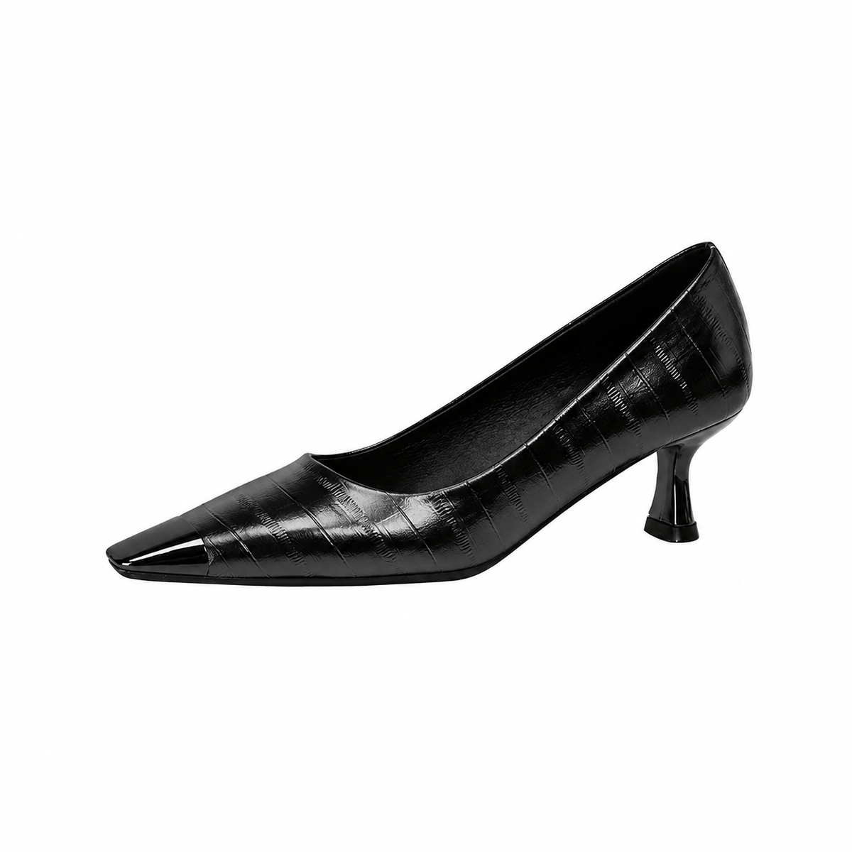 Point Toe Flare Heel Pumps