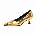Point Toe Flare Heel Pumps
