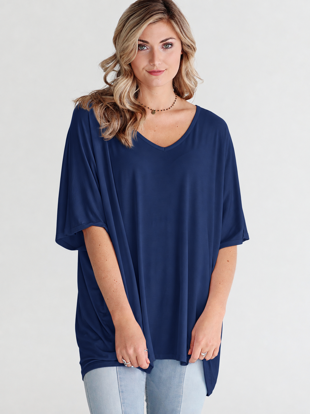 White Dlmn Slouchy Oversized Top