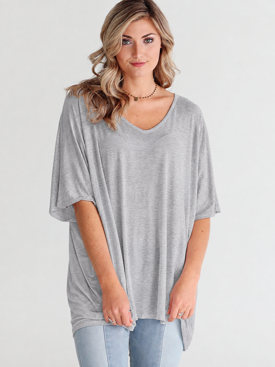 White Dlmn Slouchy Oversized Top