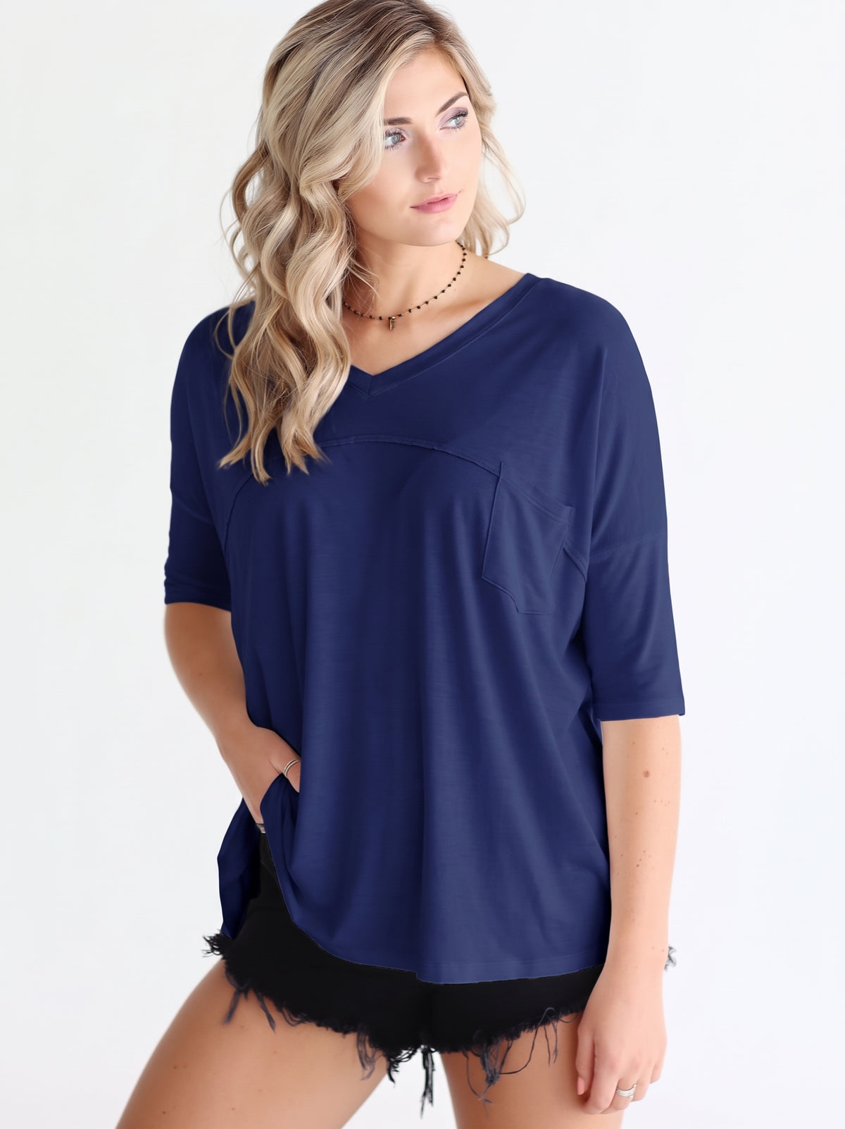 Ivory Dlmn Color Block Pocket Tee