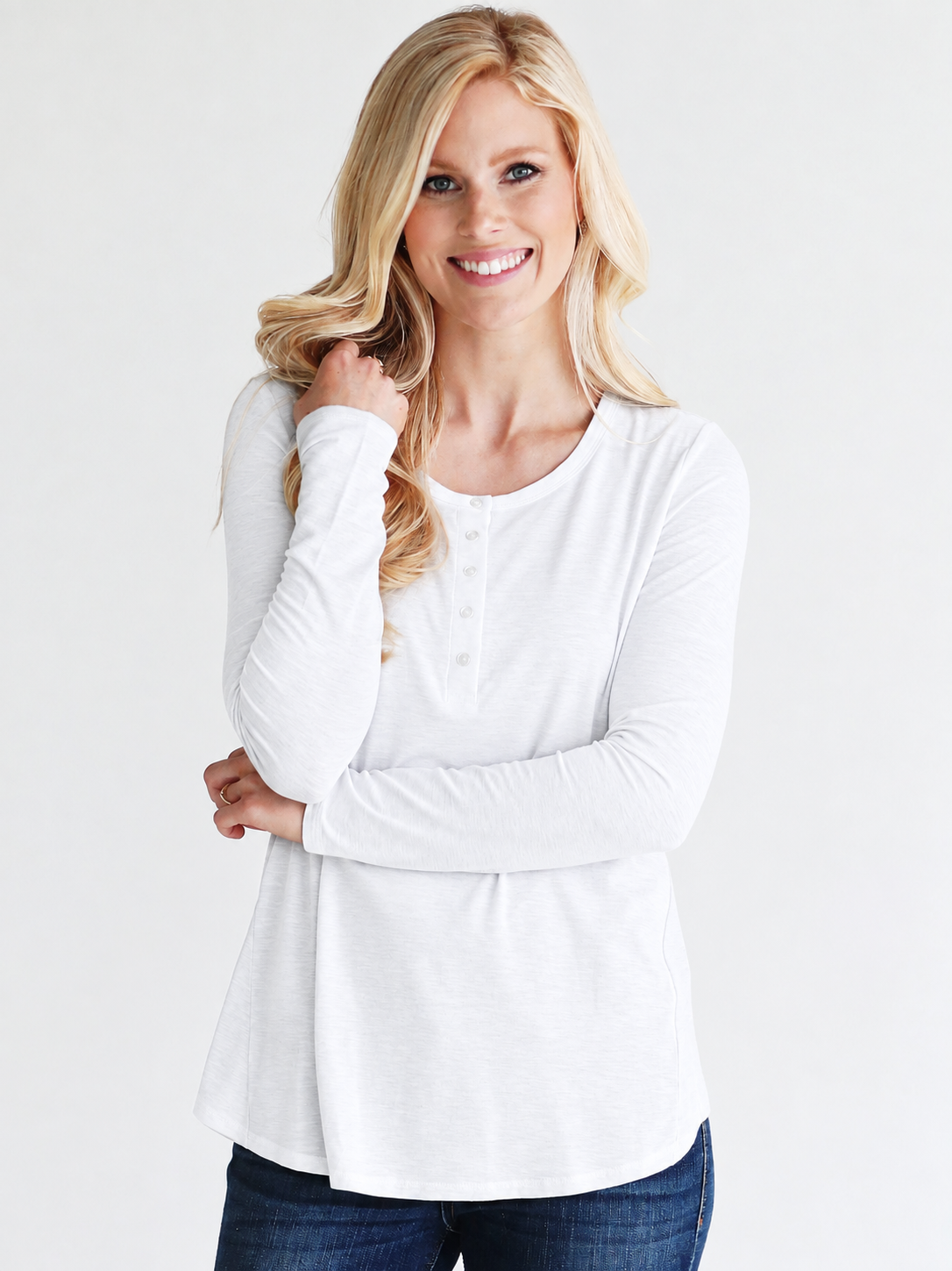 Heather Gray Dlmn Long Sleeve Henley Top