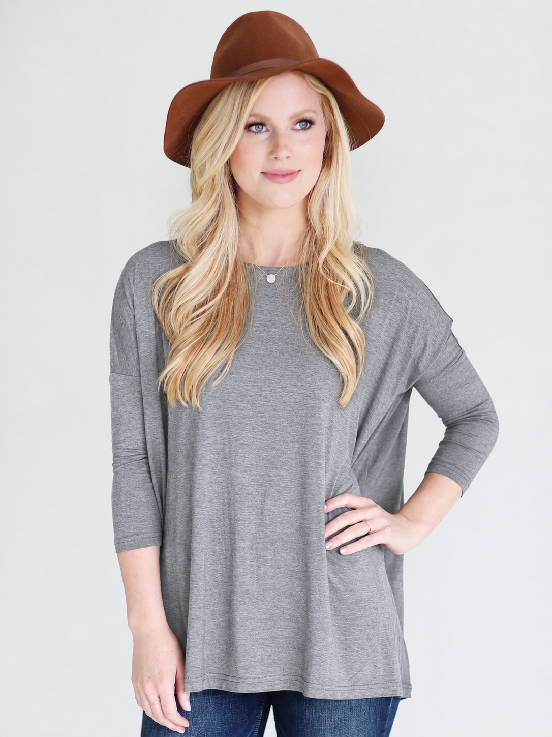 Navy 3/4 Sleeve Top