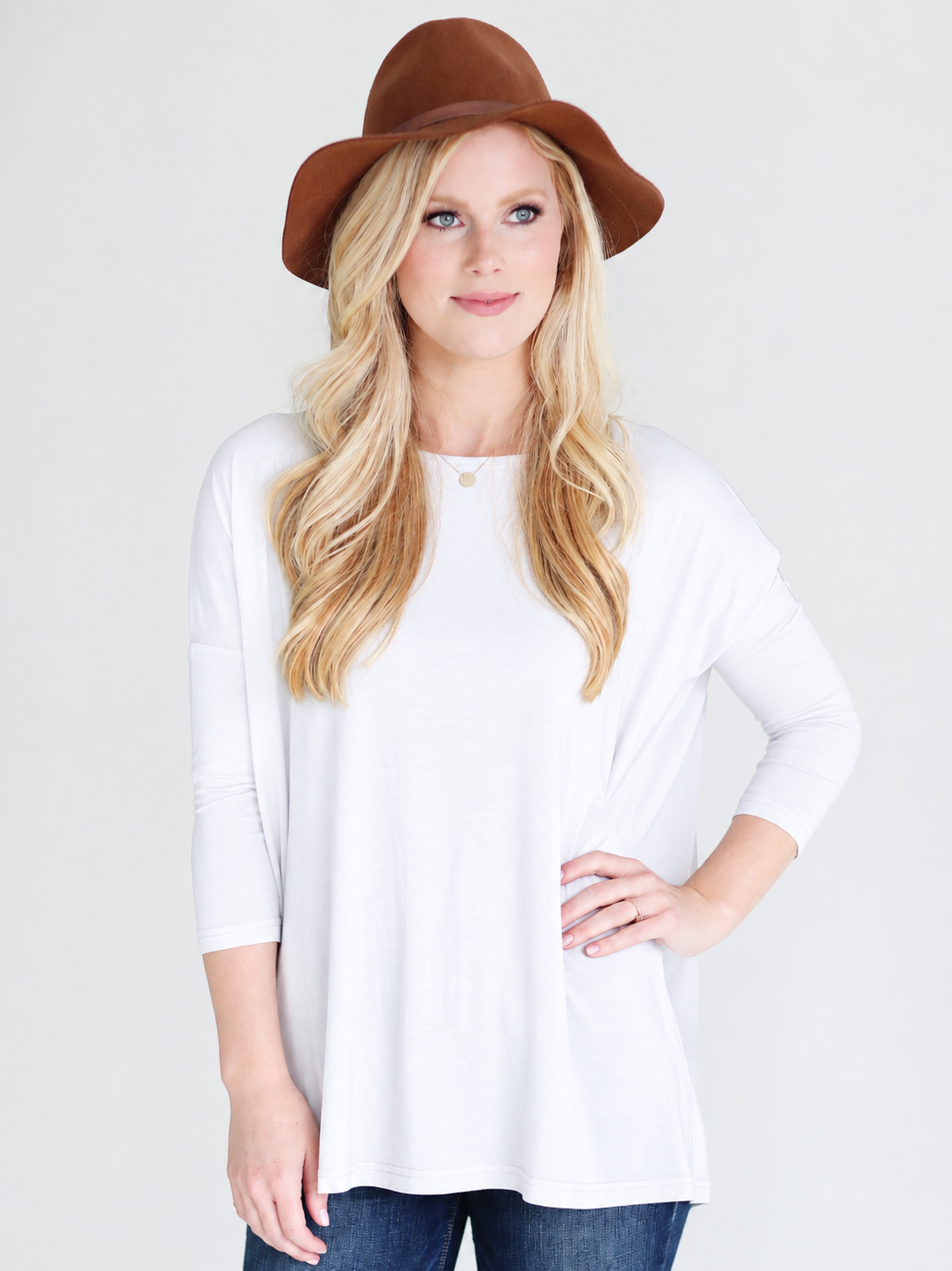 Navy 3/4 Sleeve Top