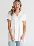 Ivory Dlmn Button Up Babydoll Top