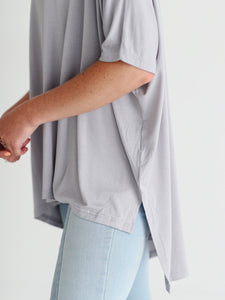 Dove Gray Dolman Sleeve