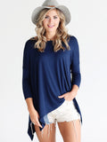Navy Dlmn Handkerchief Top