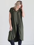 Army Dlmn Knotted High-low Top