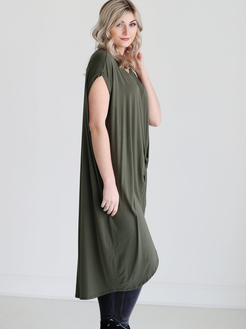 Army Dlmn Knotted High-low Top