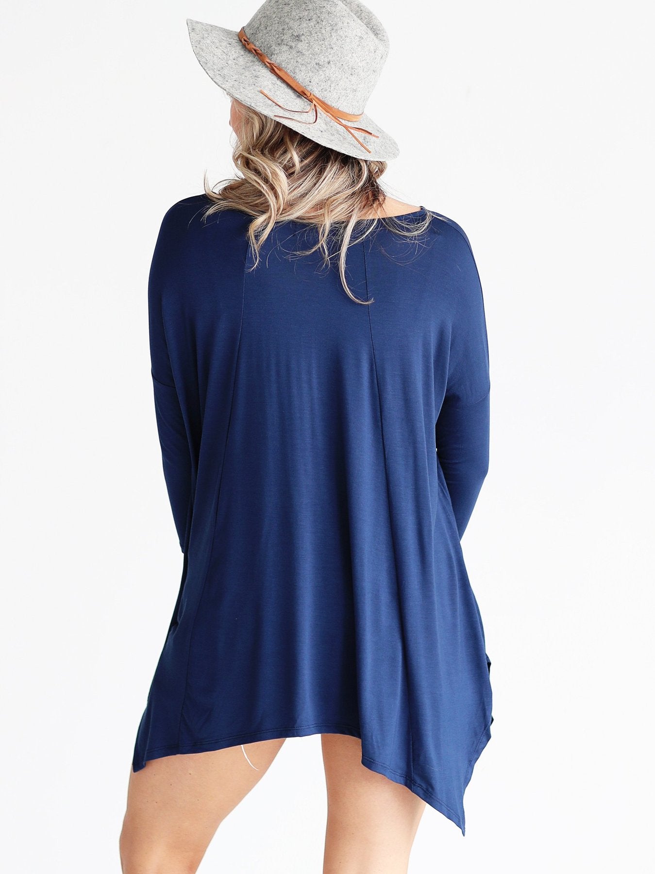 Navy Dlmn Handkerchief Top
