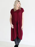 Burgundy Dlmn Knotted High-low Top