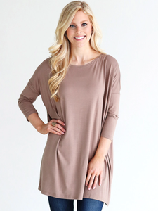 Taupe 3/4 Sleeve Tunic