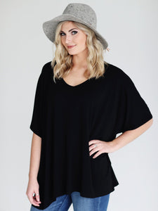 Black Dlmn Slouchy Oversized Top