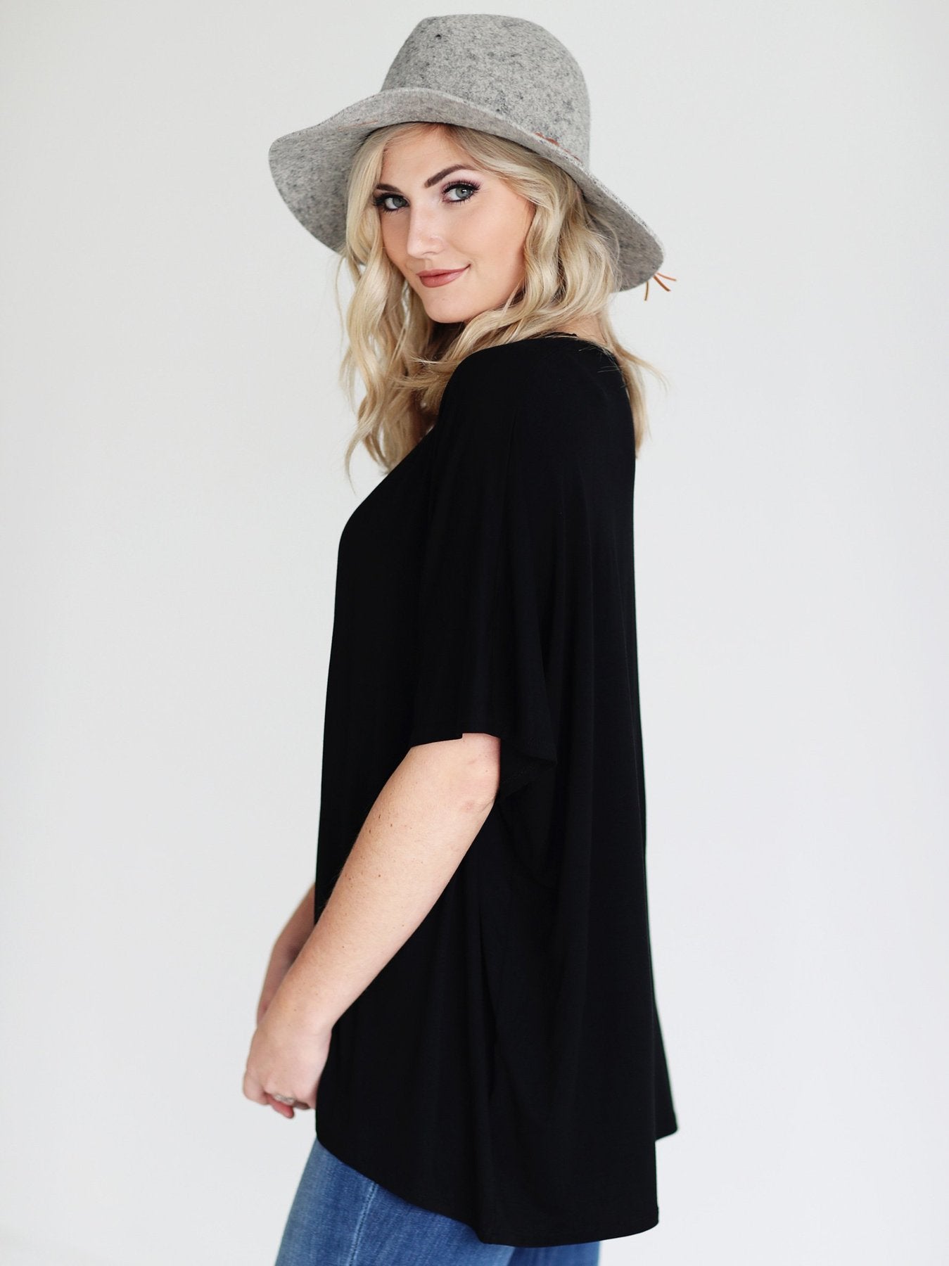 Black Dlmn Slouchy Oversized Top