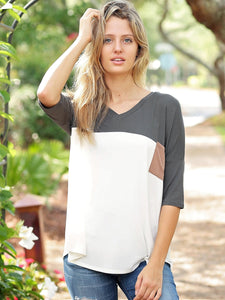 Ivory Dlmn Color Block Pocket Tee