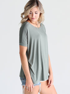 Light Olive Short Sleeve Top