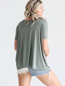 Light Olive Short Sleeve Top