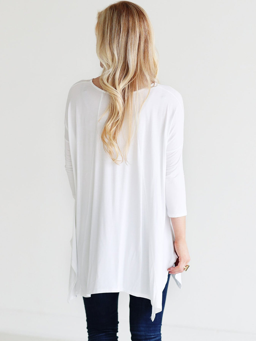 White Dlmn Handkerchief Top