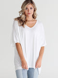 White Dlmn Slouchy Oversized Top