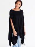 Black Dlmn Handkerchief Poncho Top