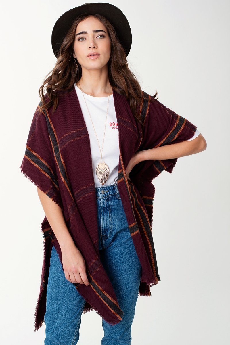 Window Pane Cozy Kimono