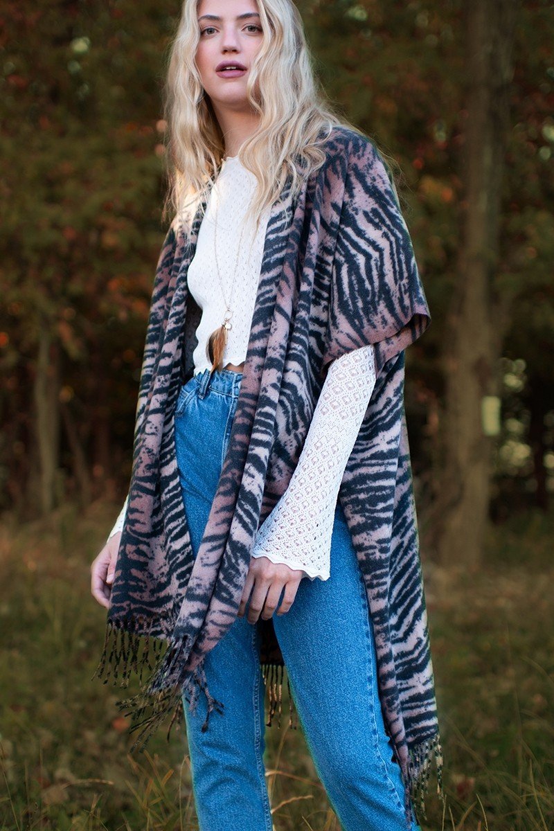 Tiger Print Kimono