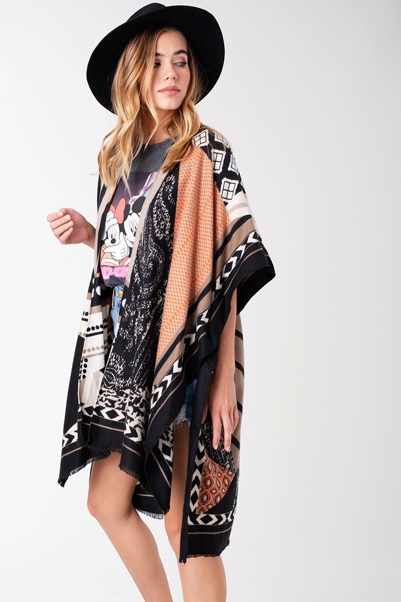 Multi Pattern Patched Kimono