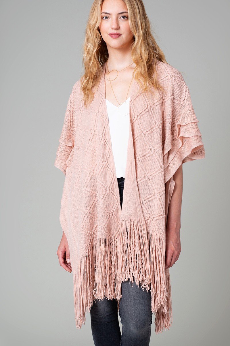 Diamond Texture Woven Kimono
