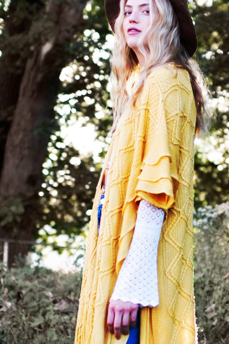 Diamond Texture Woven Kimono