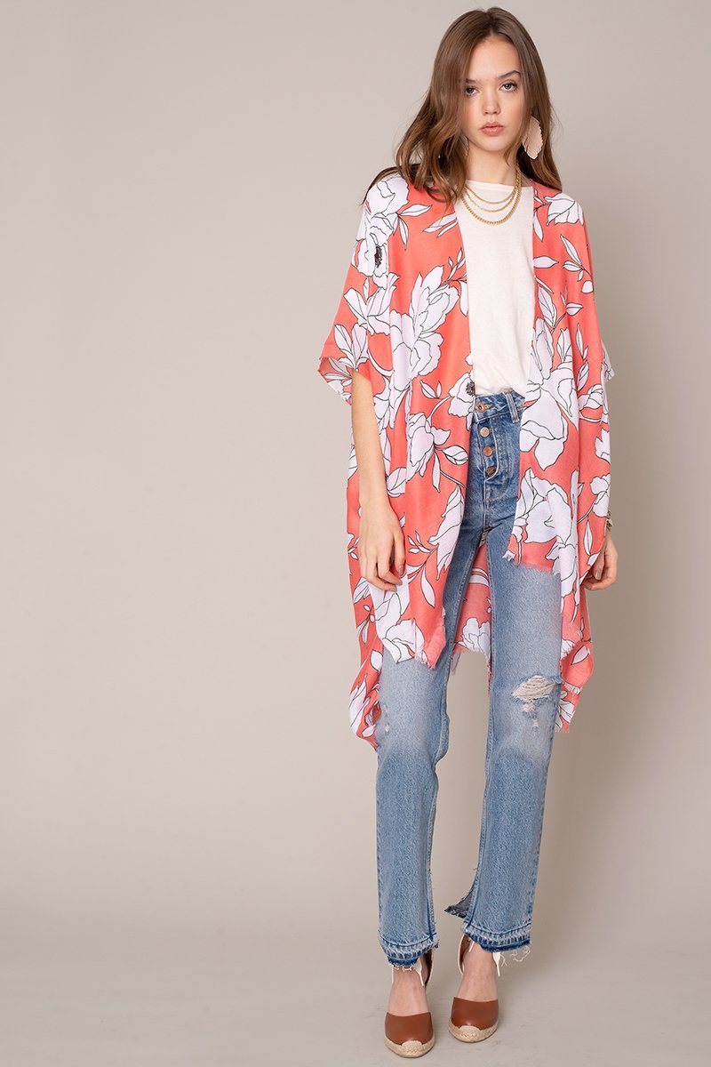 Floral Print Kimono