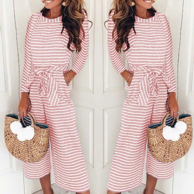 Autumn Winter Long Sleeve Women Jumpsuits Casual Wide Leg Pants Sexy