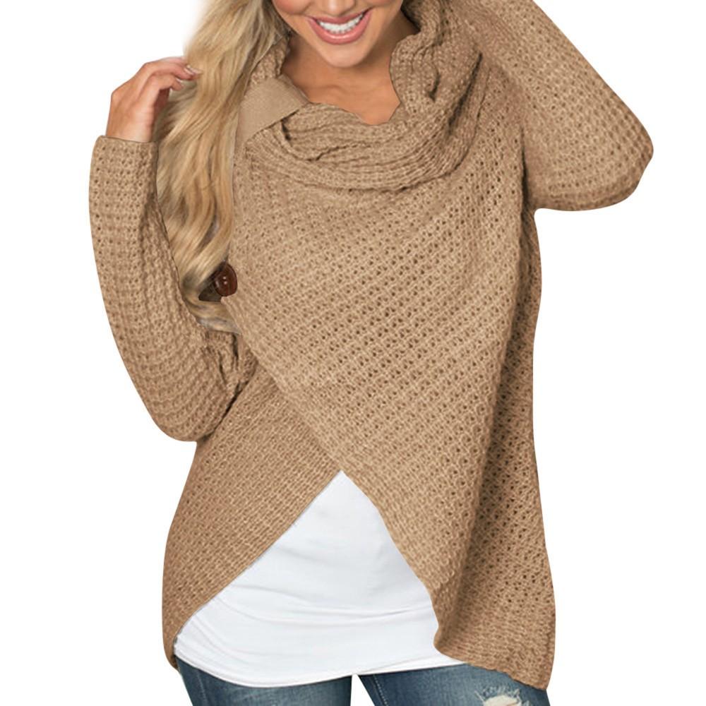 malianna Women Knitted Long Sleeve O-Neck Solid Girl Sweater Pullover Tops Blouse Shirt Pullovers Winter Clothing