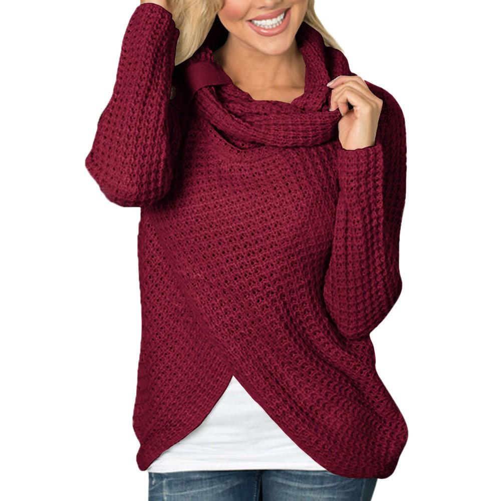 malianna Women Knitted Long Sleeve O-Neck Solid Girl Sweater Pullover Tops Blouse Shirt Pullovers Winter Clothing