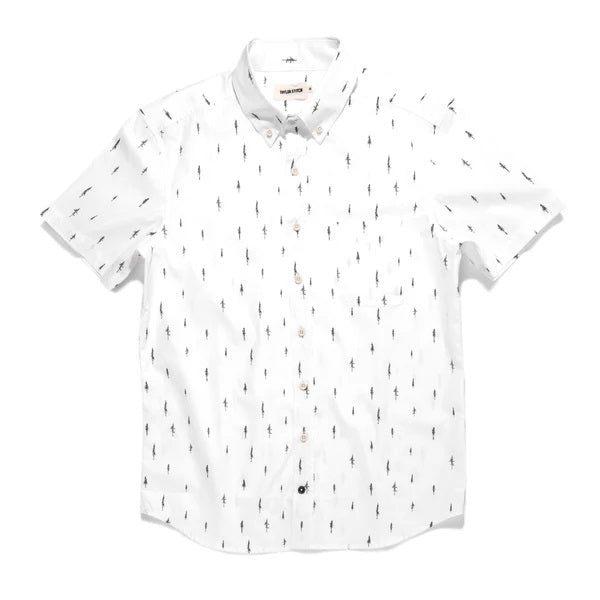 The Short Sleeve Jack  Navy Slub Glen Plaid